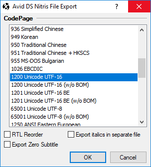  Export Configuration