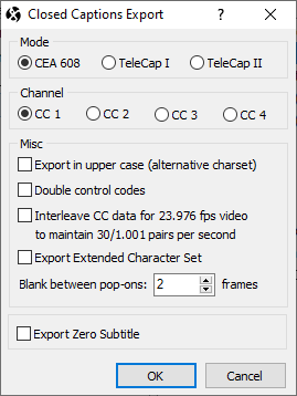  Closed Captions Export Configuration