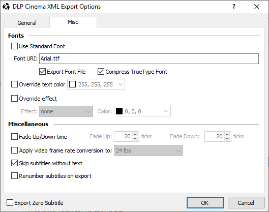  DLP Cinema Fonts configuration