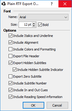  Export RTF Configuration