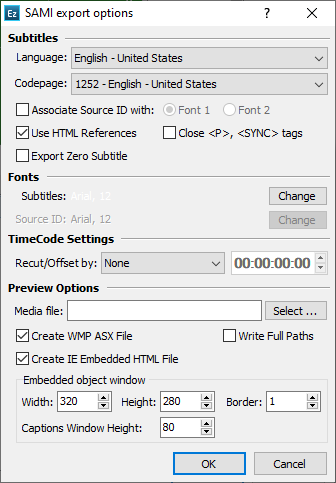  SAMI Export Configuration