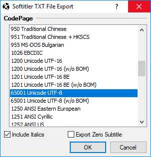  Export Configuration