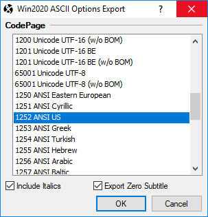  Export Configuration