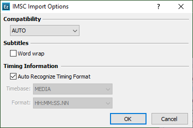  IMSC Import Options