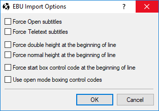  EBU Import Options 