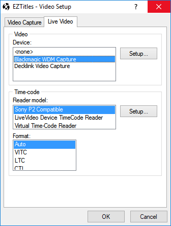  Video Setup – Live Video 