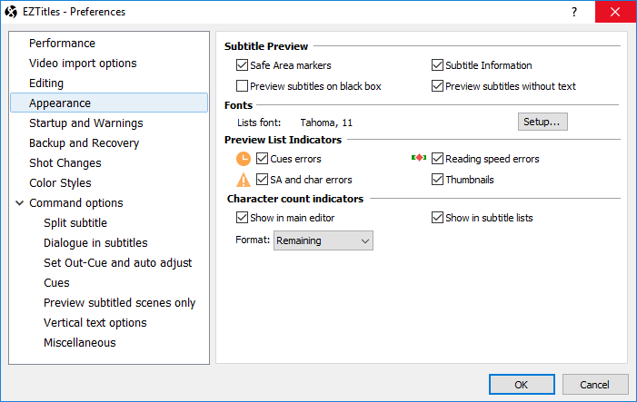  Preferences - Appearance