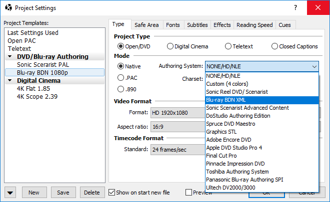  Project Properties – DVD Authoring System (Native mode only)