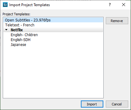  Import Project Templates