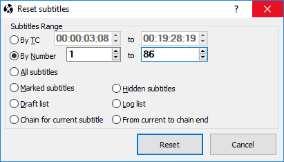  Reset Subtitles