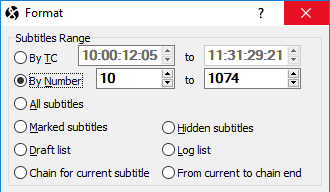  Subtitle Range Selector